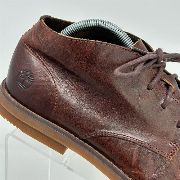 Timberland Men's Brown Leather Ortholite Chukka Boots Size 9.5 Lace Up Casual - Picture 2 of 13